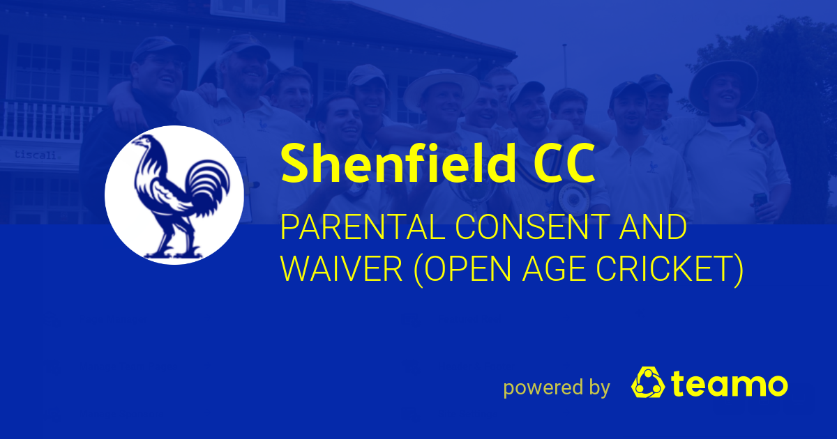 Parental Consent And Waiver (Open Age Cricket) | Shenfield Cricket Club